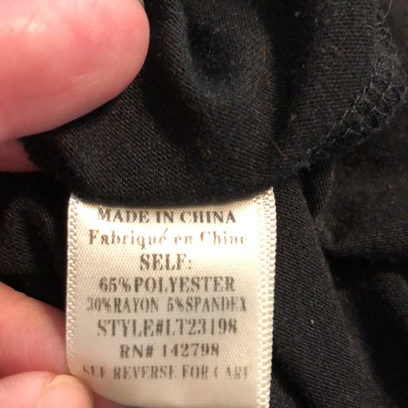 Love riche black long tunic short sleeve shirt top T-shirt seam front printed M - Picture 7 of 7